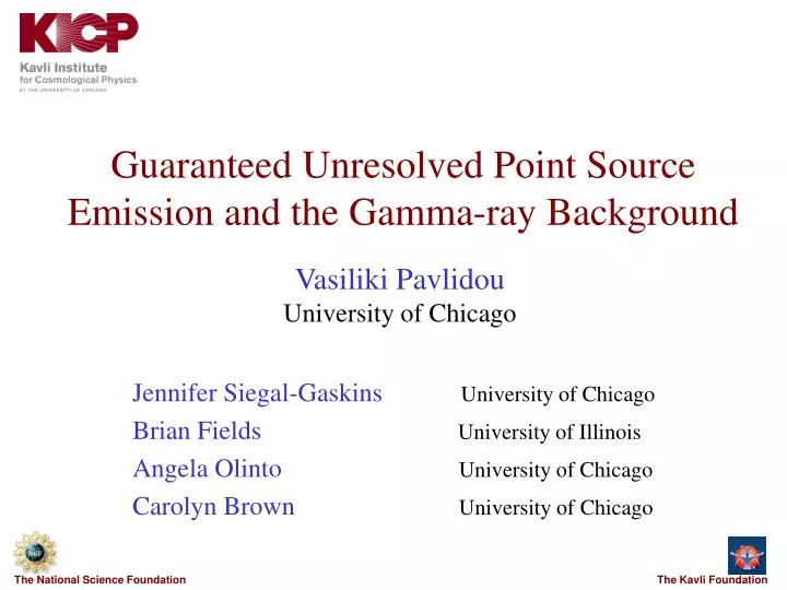 guaranteed unresolved point source emission and the gamma ray background