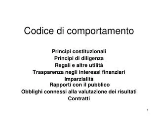 codice di comportamento