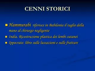 cenni storici