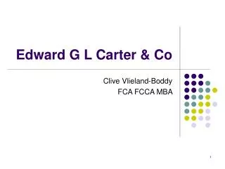 Edward G L Carter &amp; Co