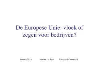 de europese unie vloek of zegen voor bedrijven