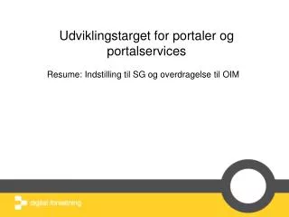 udviklingstarget for portaler og portalservices
