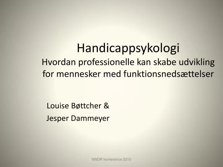 PPT - Louise Bøttcher & Jesper Dammeyer PowerPoint Presentation - ID ...