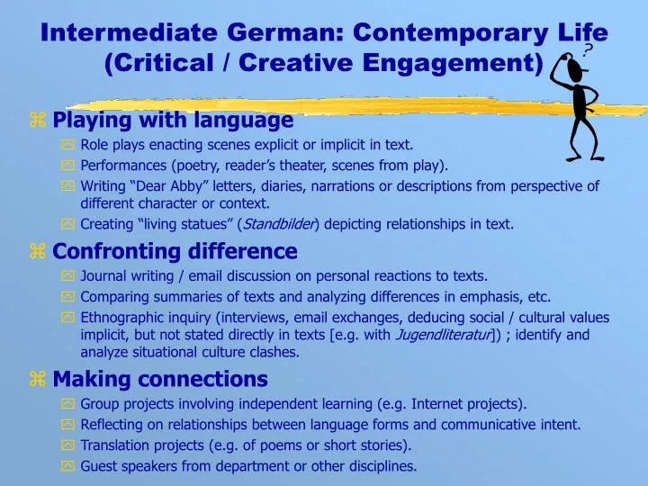 intermediate german contemporary life critical creative engagement