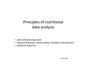 Principles of nutritional data analysis