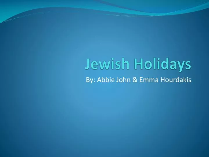 jewish holidays