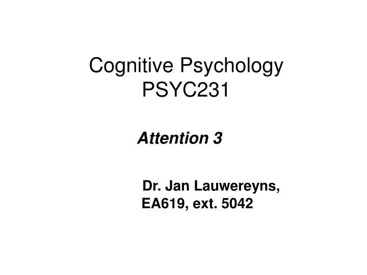 cognitive psychology psyc231