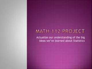 Math 112 project