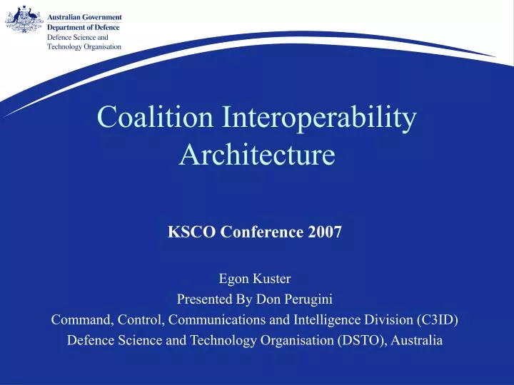 coalition interoperability architecture