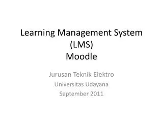Learning Management System (LMS) Moodle