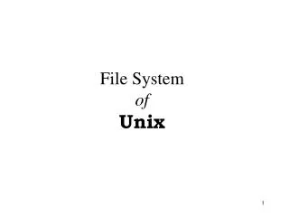 File System of Unix