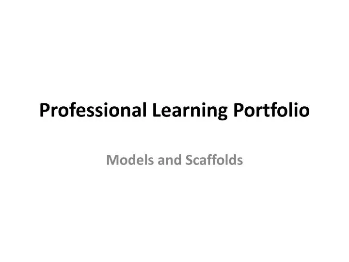 professional l earning portfolio