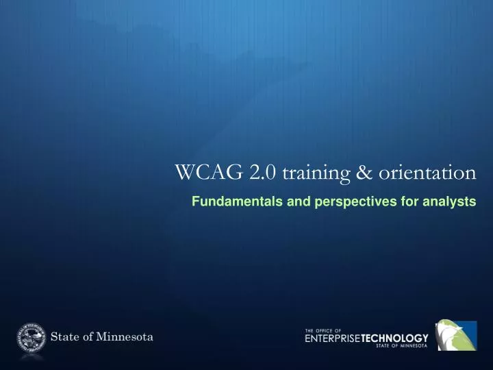 wcag 2 0 training orientation