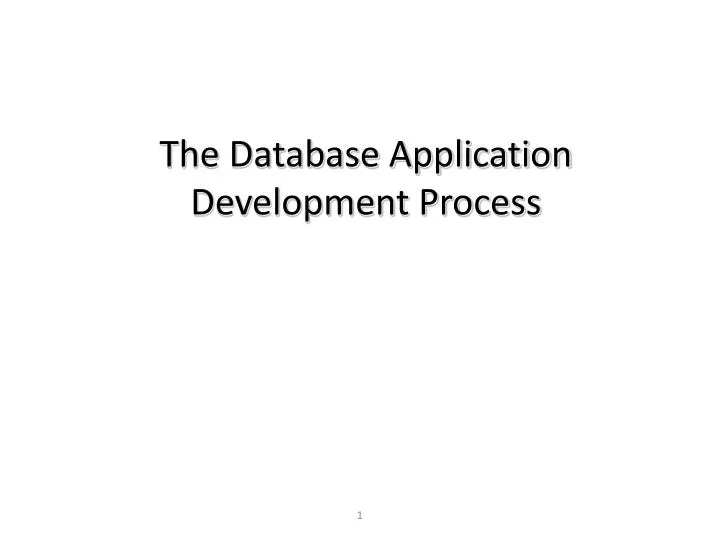 the database application development process