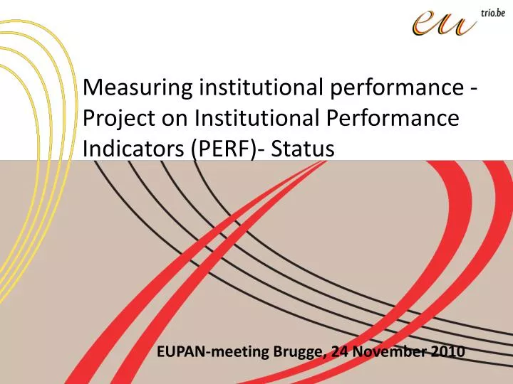 measuring institutional performance project on institutional performance indicators perf status