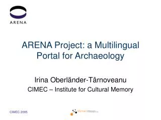 ARENA Project: a Multilingual Portal for Archaeology