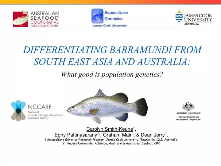 differentiating barramundi from south east asia and australia what good is population genetics