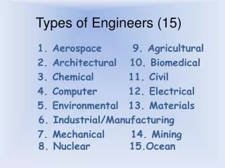 types of engineers 15