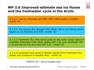 WP 2.6 Improved estimate sea ice fluxes and the freshwater cycle in the Arctic