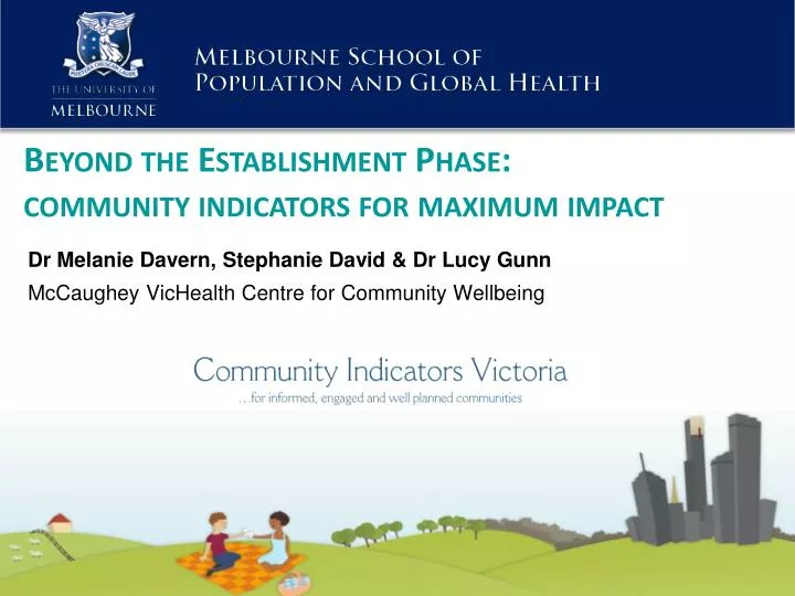 beyond the establishment phase community indicators for maximum impact