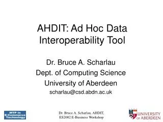 AHDIT: Ad Hoc Data Interoperability Tool