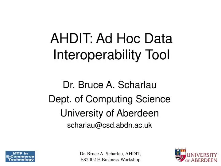 ahdit ad hoc data interoperability tool