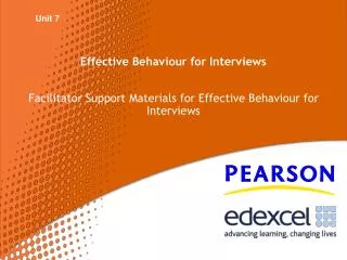 Effective Behaviour for Interviews