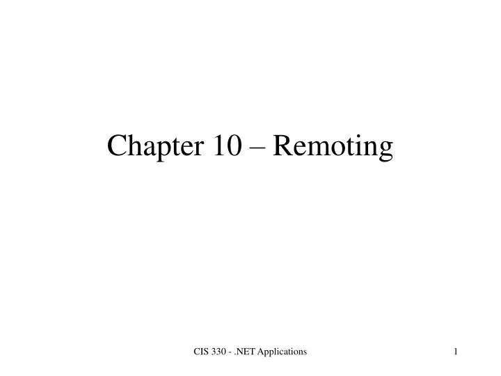 chapter 10 remoting