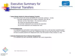 Executive Summary for Internal Transfers