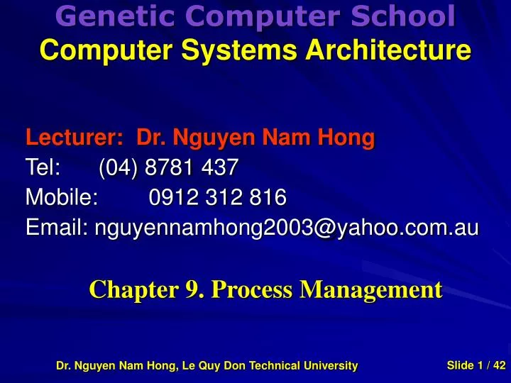 genetic computer school computer systems architecture