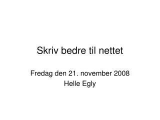 skriv bedre til nettet