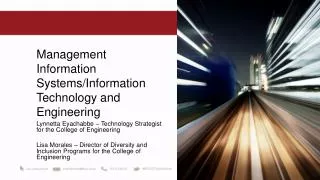 Management Information Systems/Information Technology and Engineering