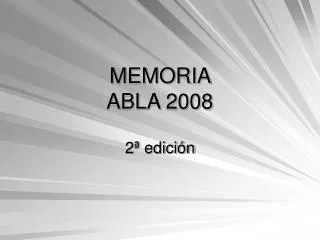 memoria abla 2008