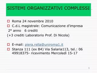 sistemi organizzativi complessi