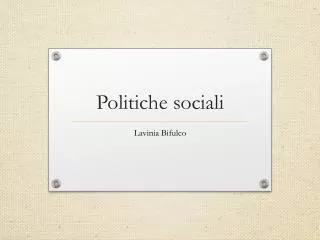 politiche sociali