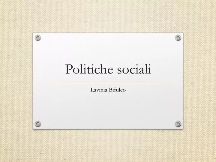 politiche sociali