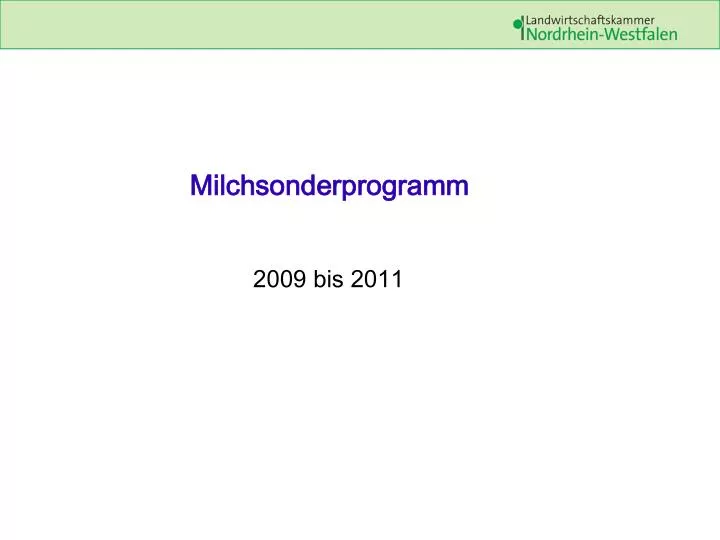 milchsonderprogramm