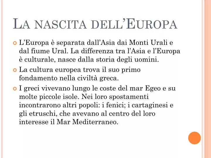 la nascita dell europa