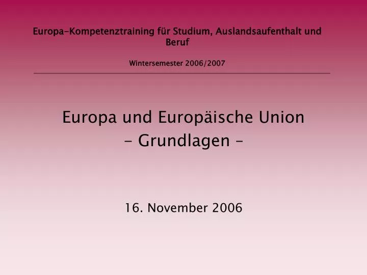 europa kompetenztraining f r studium auslandsaufenthalt und beruf wintersemester 2006 2007