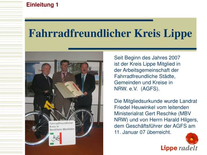 fahrradfreundlicher kreis lippe