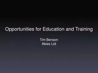 Tim Benson Abies Ltd