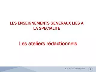 les enseignements generaux lies a la specialite