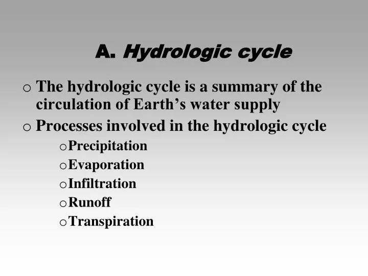 a hydrologic cycle