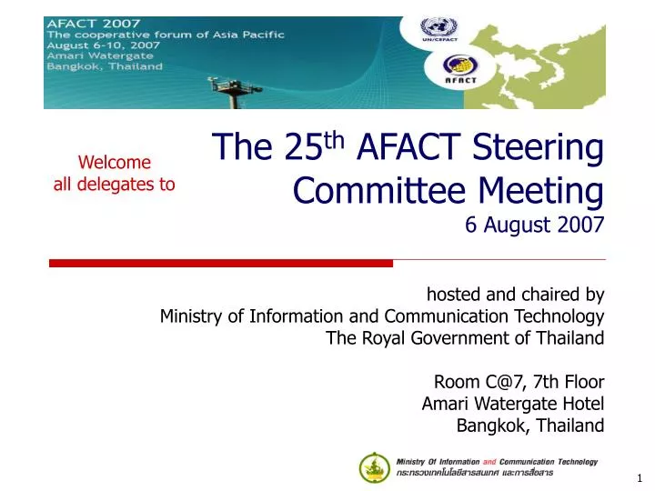 the 25 th afact steering committee meeting 6 august 2007