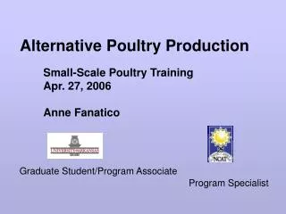 Alternative Poultry Production