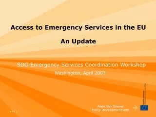 Access to Emergency Services in the EU An Update