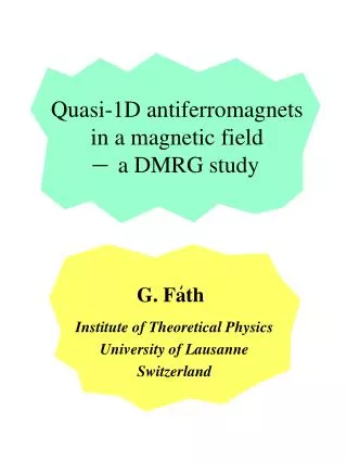 Quasi-1D antiferromagnets in a magnetic field a DMRG study