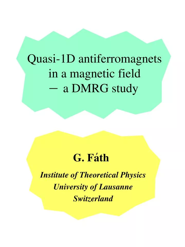 quasi 1d antiferromagnets in a magnetic field a dmrg study