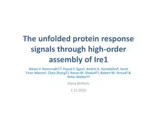 The unfolded protein response signals through high-order assembly of Ire1