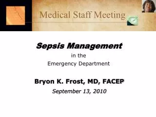 Sepsis Management in the Emergency Department